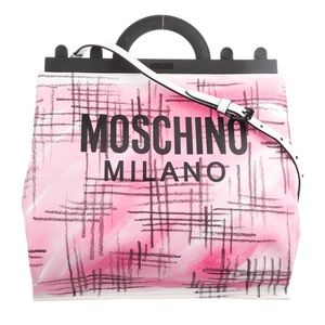 Moschino Leather Pink Tote Bag